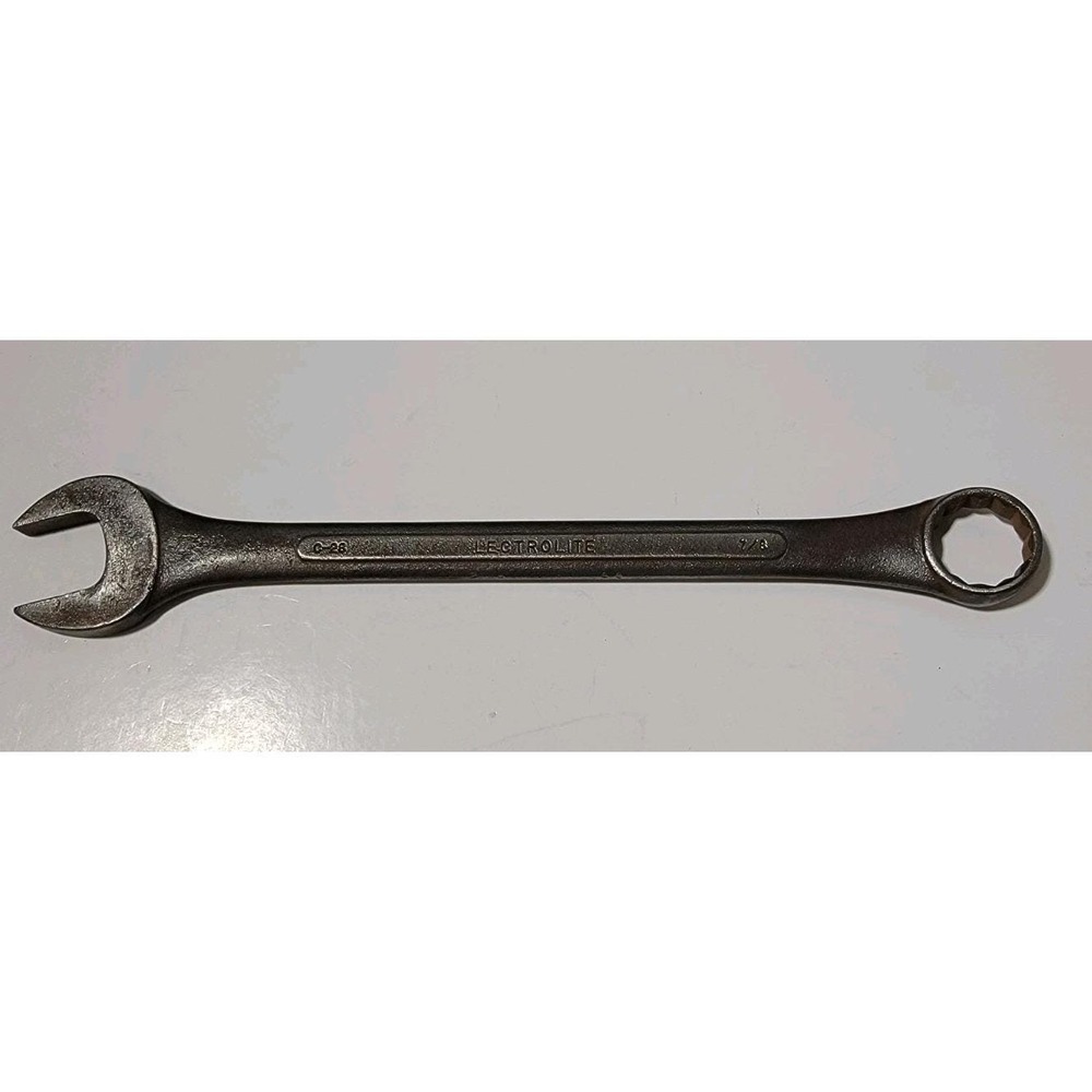 Vintage Lectrolite 7/8" Open End Wrench 11" #C-28 USA